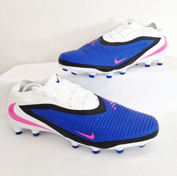 Nike Phantom 6 Low Pro AG White Blue Pink Soccer Cleats main image 4